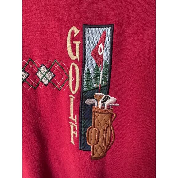 Vintage Golf 90s Mens Graphic Crewneck Red - Picture 2 of 4